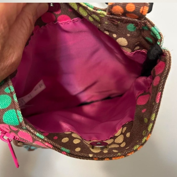 KAVU Crossbody Bag Purse Polka Dot Floral Canvas Adjustable Strap EUC Limited - Picture 6 of 8